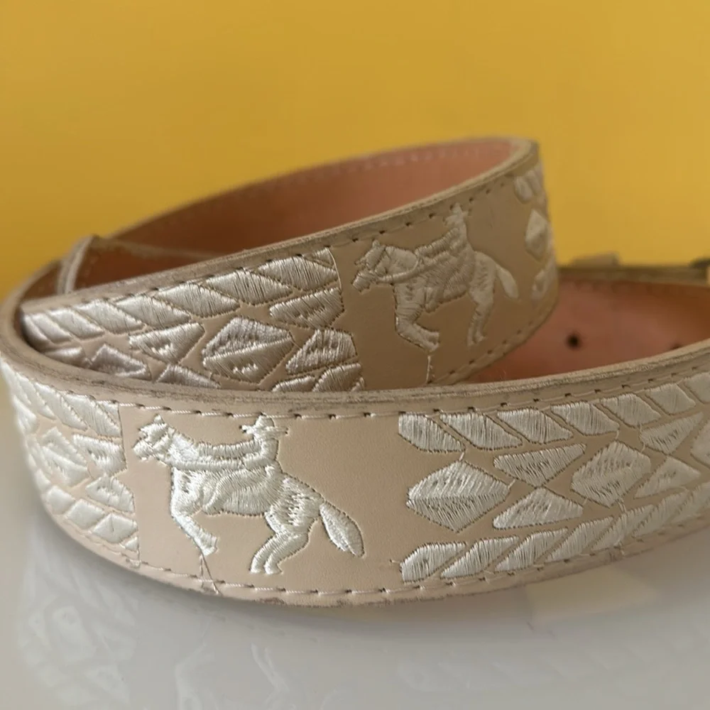 Handmade in Mexico Embroidered Cowboy Leather Western Belt Size 42-44